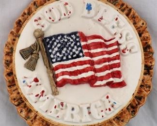 God Bless America Painted Plate