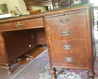 Antique walnut partner's desk