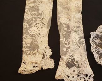 Antique lace wedding gloves