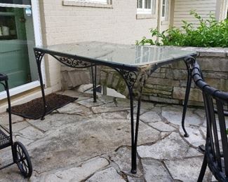 Glass top rectangular dining table