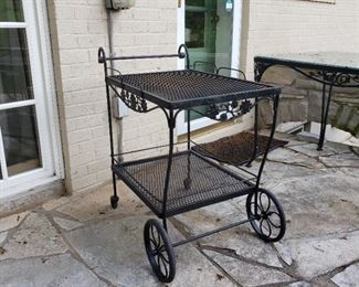 Woodard wrought iron garden cart