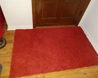 6x4 ft shag rug ( Really bright RED) not a great pic.