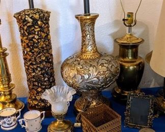 Exotic lamps and glassware