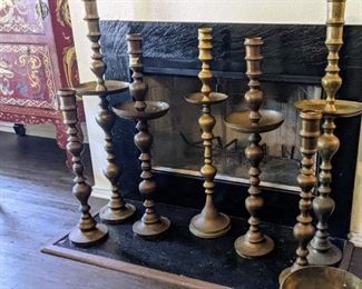 Dramatic brass candle holders