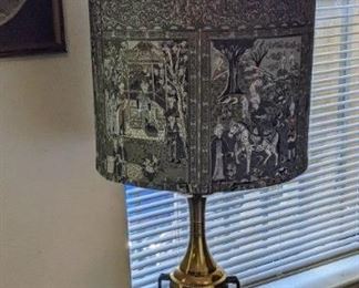 Lamp with fabulous painted shade