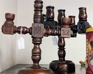 Unique wooden candlesticks 
