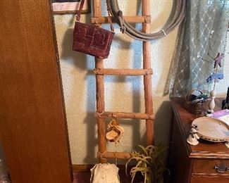 Decorative Southwest Ladder, Lasso, Southwestern Steer Skull, Native American Boots