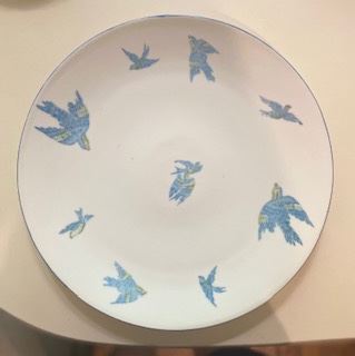 Royal rudolstadt Blue Bird Platter circa 1905-1931 13” diameter