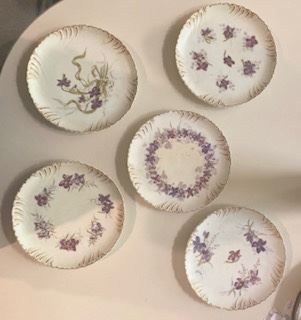 Limoge Violet dessert plates 