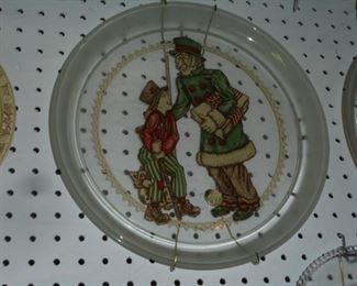 Atiara large glass plate Bob Cratchit & Tiny Tim