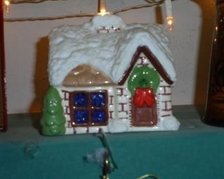 Lighted ceramic house