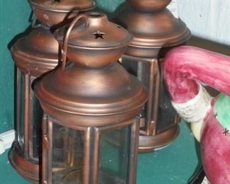 3 copper lanterns