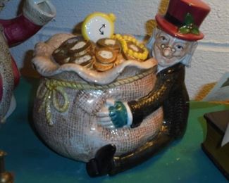 Hand painted Scrooge Dept 56 cookie jar