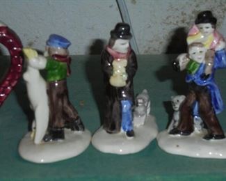 Fitz & floyd: boy w/goose, manw/dog, man,boy & dog