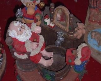 Musical cast Santa soaking feet