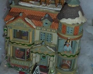 Lemax Victorian house w/santa on roof