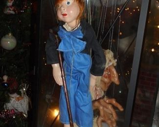 String puppet Tiny Tim in lantern display