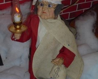 Large mechanical:  Scrooge w/lit lantern