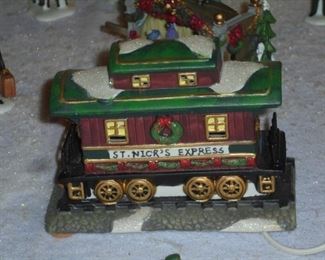 (2 sets)  St Nick square 3 pc train set caboose