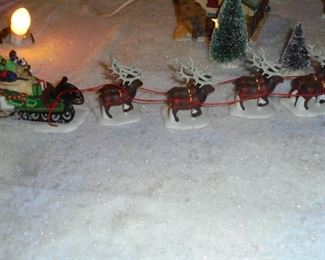 (2) Dept 56 Sleigh w/reindeer 
