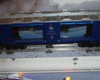 Lionel Steam Locomotive w/whistle & coal car/box car/caboose