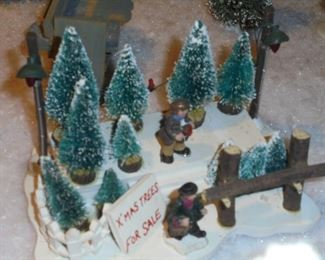 Lit Christmas trees 'For Sale;  (2)