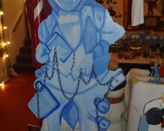 6' Blue Marley w/chain  wooden