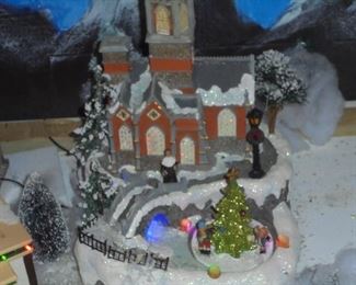 Lit church w/skate rink