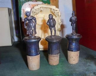 3 pewter wine stoppers