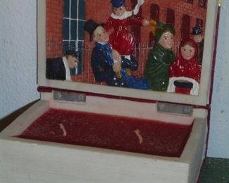 Red Christmas Carol book candle