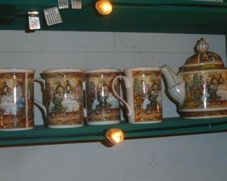 Tea pot w/4 mugs  Sadler