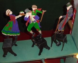 3 Dept 56 metal balancing figurines Cratchit/Tiny Tim/Mrs Cratchit 