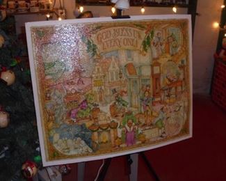 1000 pc puzzle on display 'God Bless us All'