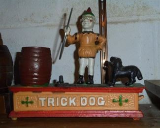 Cast iron trick dog bank