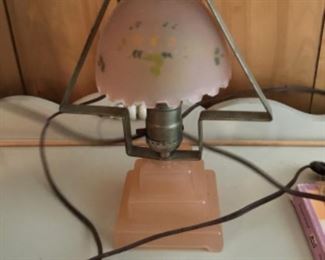 Close up of vintage glass lamp - still works
