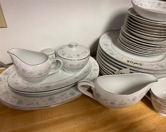 Close up of set of dishes. - dishwasher safe - made in Japan