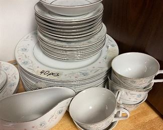 Close up of set of dishes 