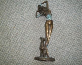 bronze nude & dog