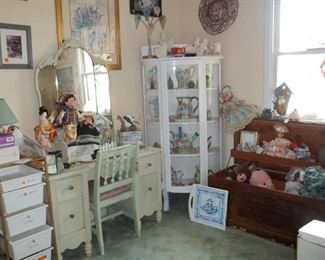 Deco vanity & painted bowfront