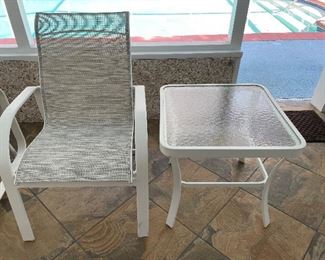 pool chair and side table