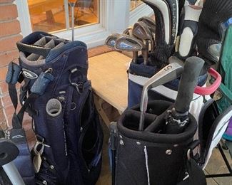 Golf bags and golf clubs (all sold separately or as a set)