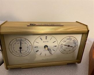 clock, temperature, barometer set