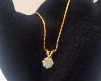 AVAILABLE FOR PRESALE. 18” small 14k chain. Diamond drop 14k yellow 0.60 ct. I color s/3, I clarity