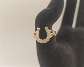 AVAILABLE FOR PRESALE. Horseshoe ring, 14k yellow gold 0.20 ct.