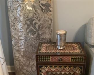 Mosaic Wall art. Bohemian side table