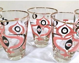 6 mint condition Libbey Mid-century bar glasses