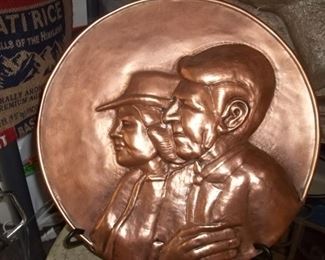 vintage President Regan and Queen Beatrix medallion