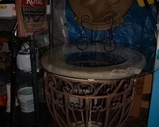 metal and glasstop table