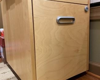 (2) IKEA MATCHING FILE CABINETS ON WHEELS WITH INTERIOR DRAWERS AND CODE LOCK (2ND FILE CABINET IS NOT PICTURED HERE AND LOCATED IN THE UPSTAIRS OFFICE) 