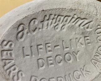 VINTAGE, J.C. HIGGINS, LIFE-LIKE DUCK DECOY, SEARS AND ROEBUCK AND CO. 